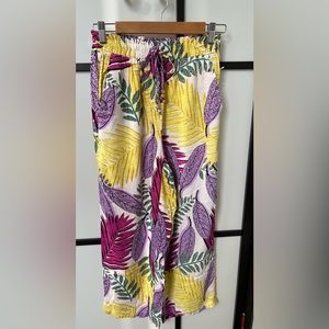 NWT Jane & Delancey Tropical Palms Lounge Pants Up Casual Summer